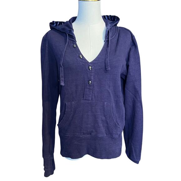 Ariat Women's Navy Blue Hoodie. Skull Button Snap Front, Kangaroo Pouch. Size Sm - Picture 1 of 8